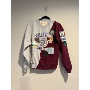Reconstructed RILEY 1880 All Patched Up Patchwork Reworked Vintage Crew Neck S